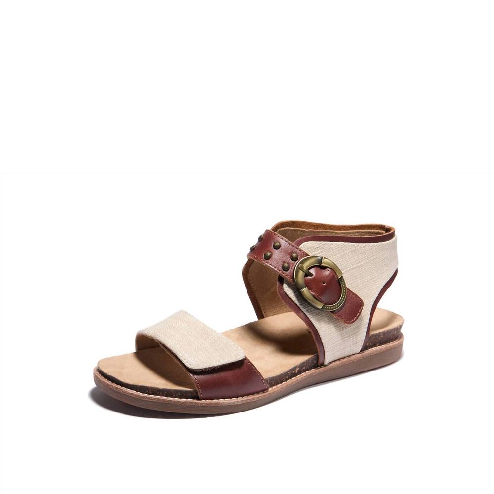 NEW HALSA FOOTWEAR women's bari sandals in cognac/natural